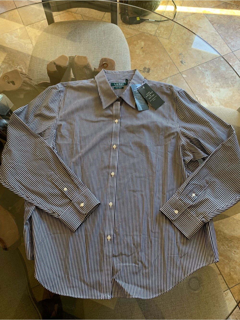 Ralph Lauren Black and White Pinstripe Women’s Dress Shirt